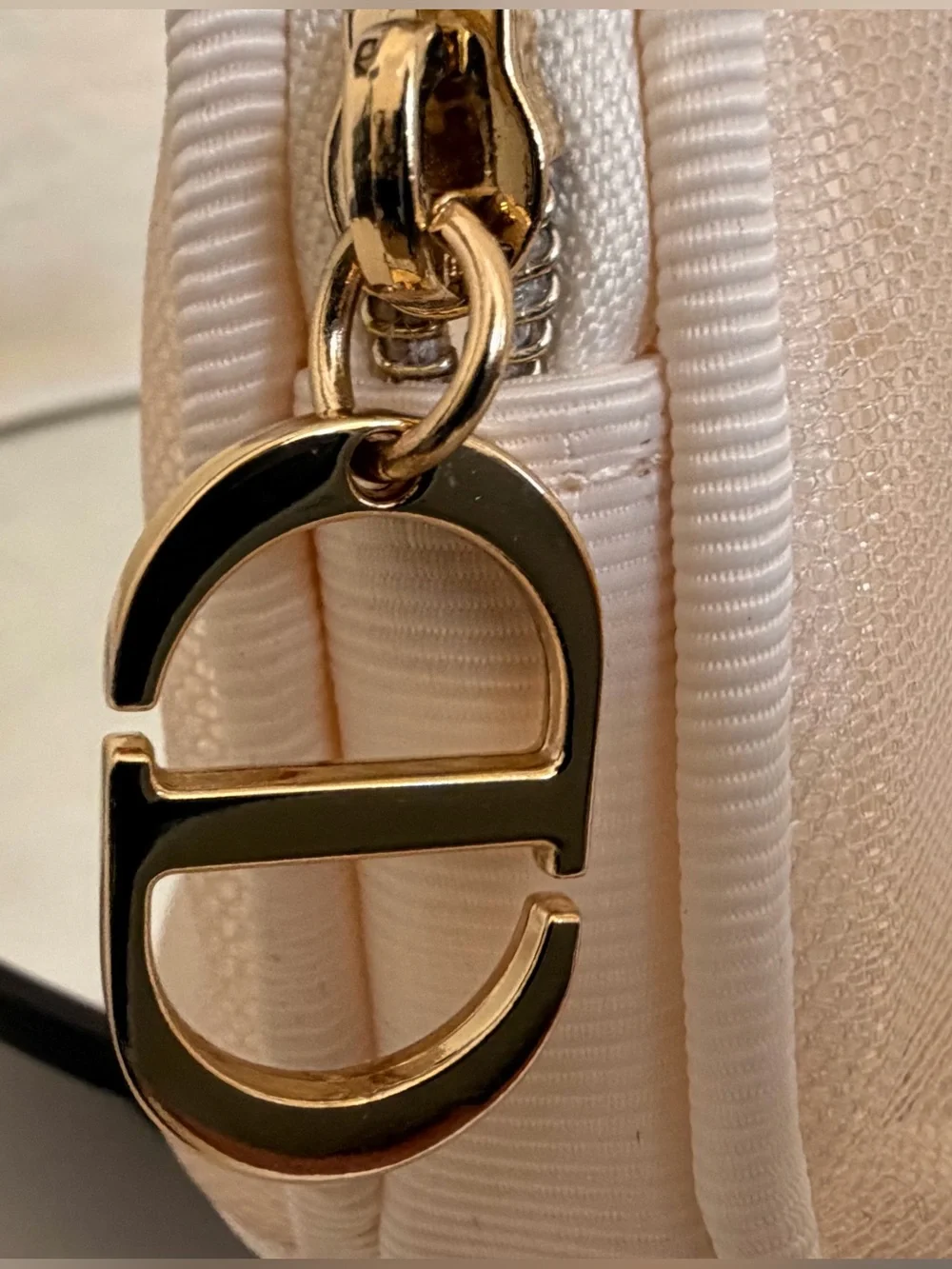 Dior Embroidered Butterfly Cosmetic Pouch - Cream & Gold and Gift Bag GWP